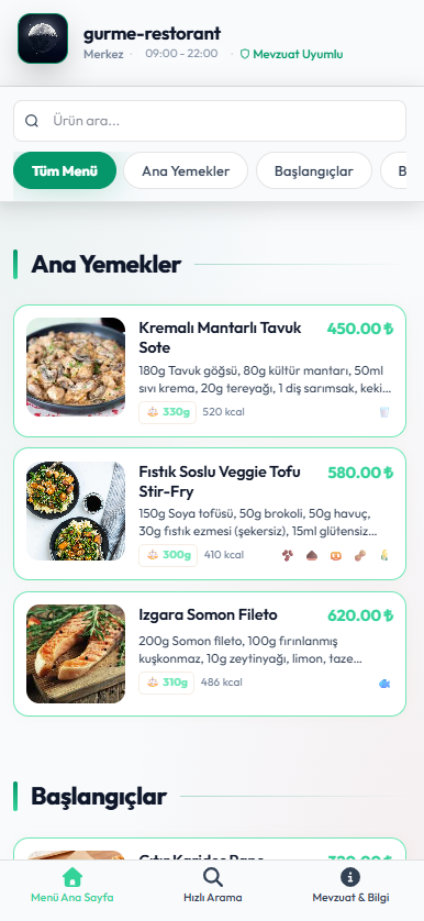Vistalto QR Menü Demo Görseli